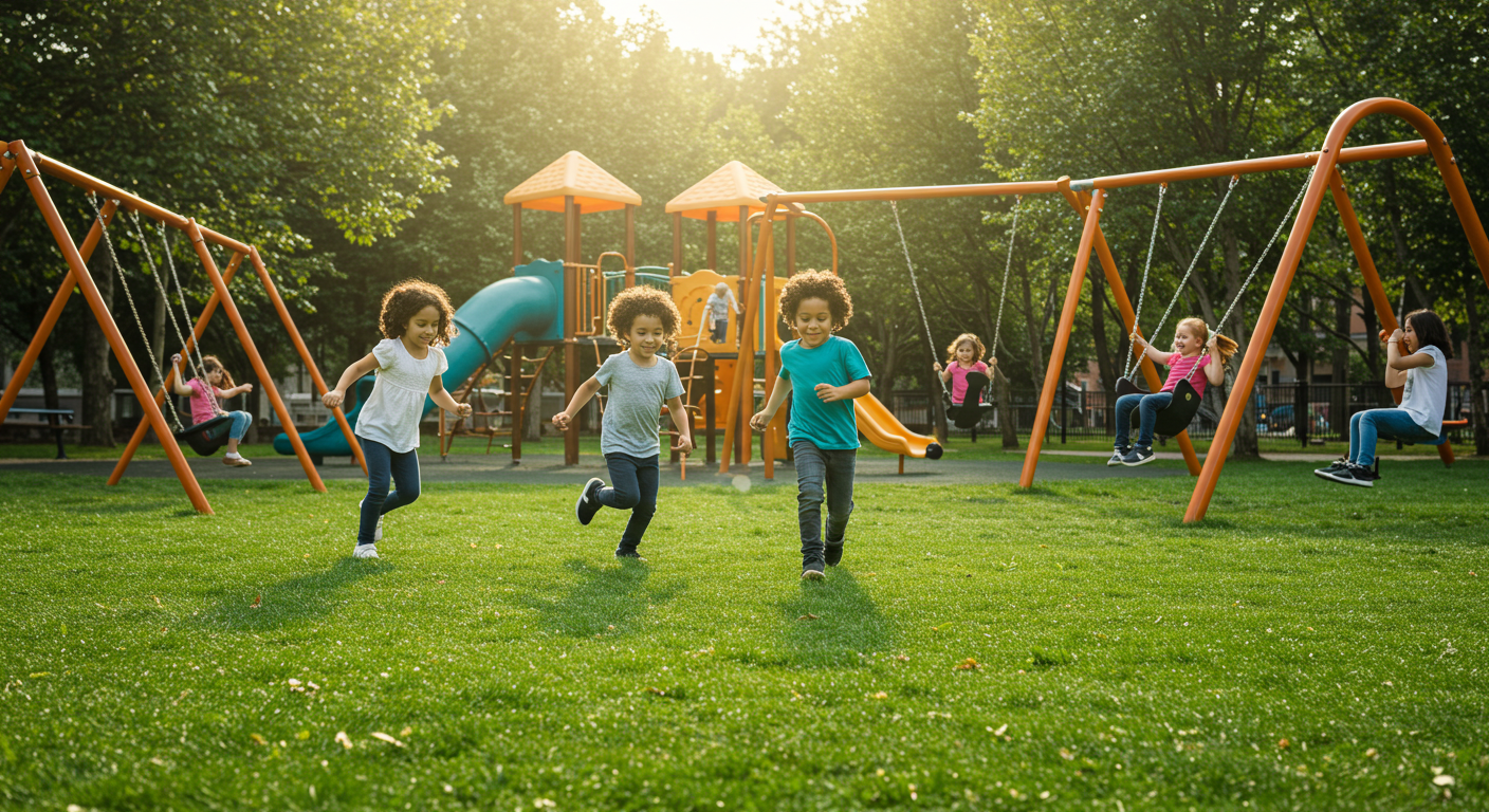 Crianças vivendo uma aventura